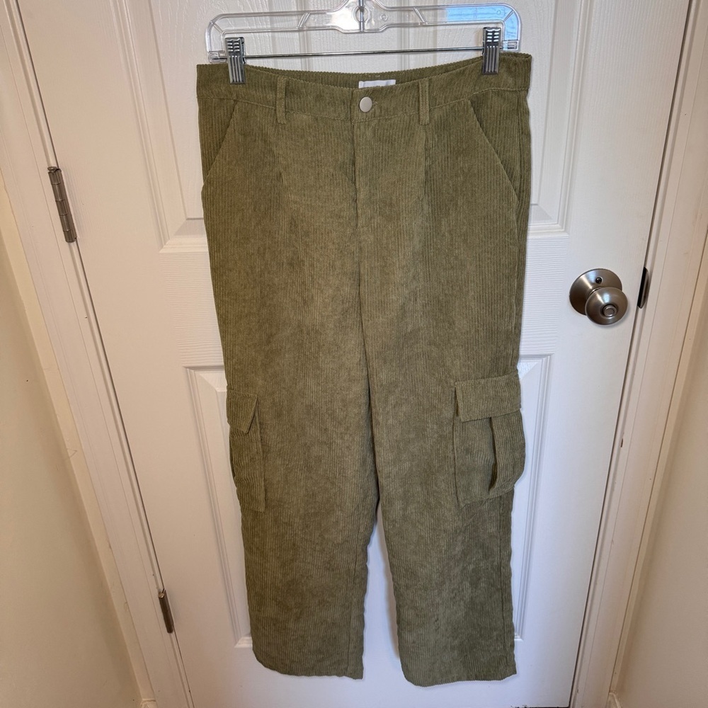 Revolve Superdown Green Corduroy Cargo Pants